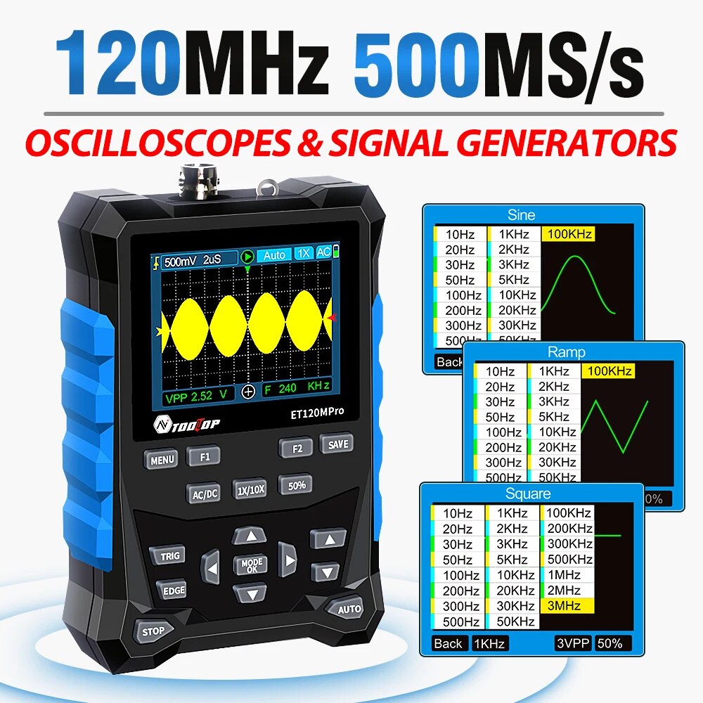 TOOLTOP ET120MPro Portable 120 - Digital Storage Oscilloscope 100Mhz review and price